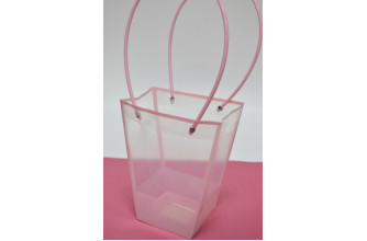 Пластиковый пакет "Трапеция" 17см*20см*10см розовый (3689)
