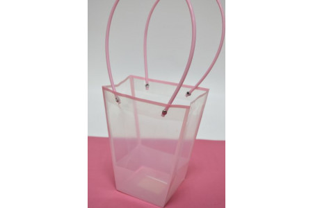 Пластиковый пакет "Трапеция" 17см*20см*10см розовый (3689)