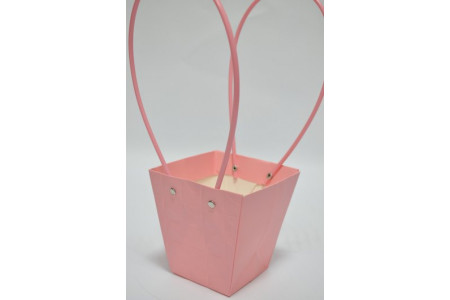 Плайм-пакет с рельефным рисунком "Трапеция" (12см*12см*8см) розовая пудра (6152)