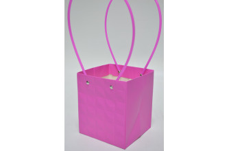 Плайм-пакет с рельефным рисунком "Квадрат" 13см*15см*13см ярко-розовый (2703)