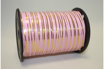 Завязка 0,5см*250м с золотой полосой нежно-розовая (0547)