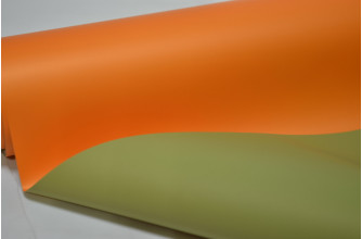 Матовая пленка двухсторонняя (Корея) 50см*10м оранжевая-хаки (4683)