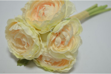 Букет "Пионовидная роза" (6шт) 28см бело-перик (9771)