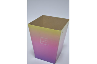 Коробка для цветов 17см*21см*12см "Градиент" желтый-фиолетовый (4106)