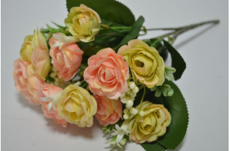 Букет "Роза с ягодками" 26см персиковый (9832)