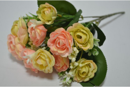 Букет "Роза с ягодками" 26см персиковый (9832)