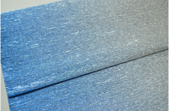 Гофрированная бумага металл 50см*2,5м (Италия) 802/2 синяя-серебро (0227)