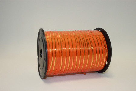 Завязка 0,5см*250м с золотой полосой оранжевая (1004)