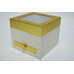 Коробка подарочная с прозрачной крышкой и ящичком 19см*19см*16,5см белая (6859)