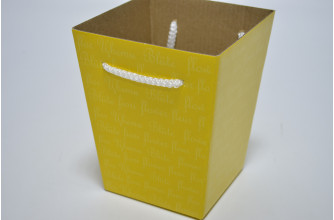 Коробочка для цветов 12см*15см*9см желтая (9880)