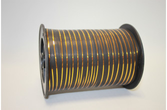 Завязка 0,5см*250м с золотой полосой черная (1392)