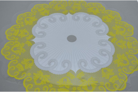 Салфетка ажурная круг D60см (50шт) желтая (5720)