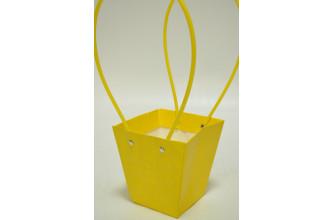 Плайм-пакет с рельефным рисунком "Трапеция" (12см*12см*8см) жёлтый (5506)