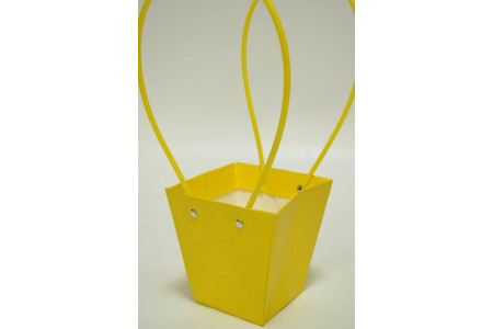 Плайм-пакет с рельефным рисунком "Трапеция" (12см*12см*8см) жёлтый (5490)
