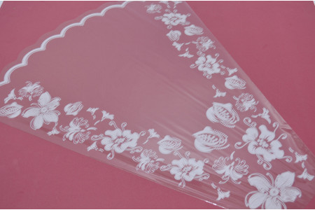 Пакет для цветов "Елена" прозрачный с рисунком 50см*60см*12см (50шт) (3108)