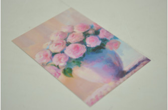 Мини-открытка 5см*7см "Букет роз" (10шт) (6601)