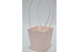 Плайм-пакет с рельефным рисунком "Трапеция" 13см*15см*9см нежно-розовый (0129)