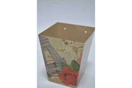 Коробка для цветов 17см*21см*12см "Париж" (1160)