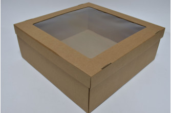 Коробка крафт с окном 40см*40см*15см (4043)