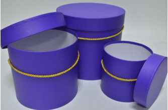 Набор шляпных коробок (3шт) D23см*Н21см / D19см*Н17см / D14см*Н13см фиолетовый (3699)