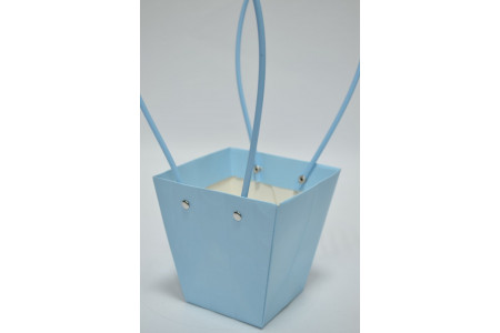 Плайм-пакет с рельефным рисунком "Трапеция" 12см*12см*8см голубой (8705)