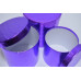 Набор шляпных коробок (3шт) "Фиолетовый металлик" D19см Н19см / D17см Н17см / D15см Н15см (3484)