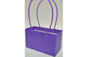 Плайм-пакет с рельефным рисунком "Прямоугольник" (22см*13,5см*10,5см) фиолетовый (5391)