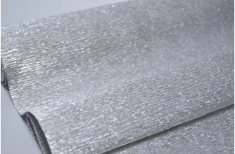 Гофрированная бумага металл 50см*2,5м (Италия) 802 серебро (0203)