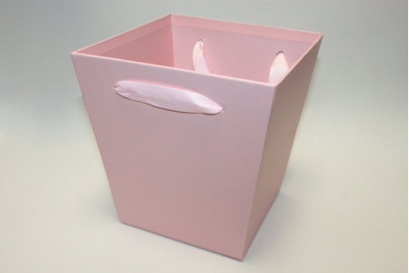 Коробка для цветов 17см*17см*18см розовая (3286)