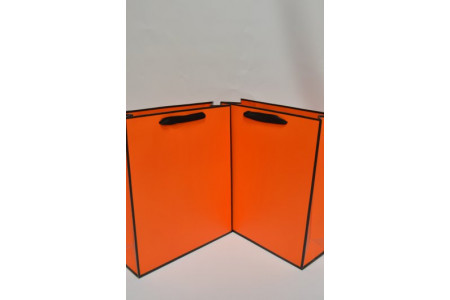 Сумка-люкс однотонная 28см*33см*8см оранжевая с чёрным кантом (10шт) (0177)
