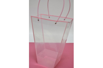 Пластиковый пакет "Трапеция" 26см*35см*13см розовый (2195)