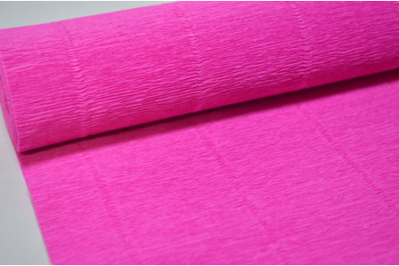 Гофрированная бумага 50см*2,5м (Италия) 570 ярко-розовая (7007)