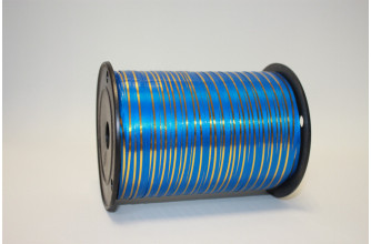 Завязка 0,5см*250м с золотой полосой синяя (536)
