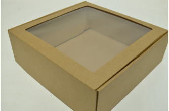 Коробка крафт с окном 30см*30см*10см (2623)