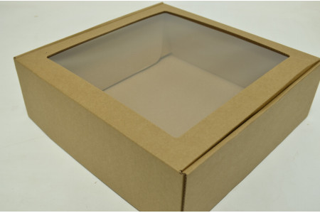 Коробка крафт с окном 30см*30см*10см (2623)