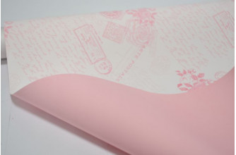 Пленка матовая "Комплимент" 60см*9м розовая (1496)