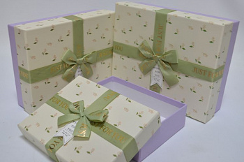 Набор коробок (3шт) "WISHES FOR YOU" 23см*18см*7,5см / 21см*16см*6см / 18см*14см*4,5см (2225) | интернет-магазин для флористов Москва
